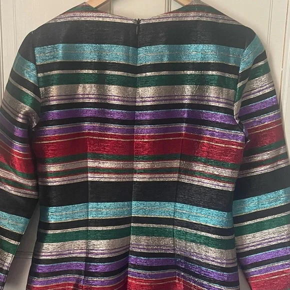 Trina Turk Metallic Multicolor Shift Dress 4 Rainbow Evening Party Cocktail - Picture 12 of 12